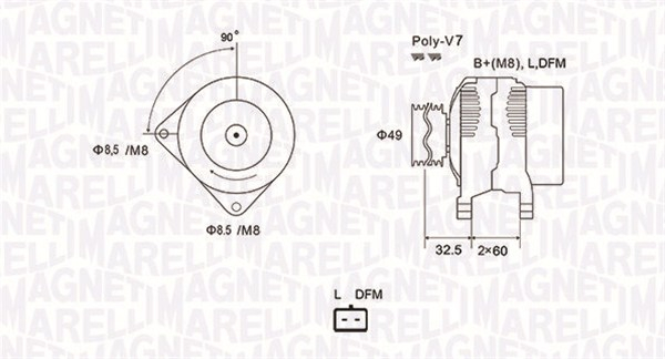 Alternator (14V, 125A) NISSAN PRIMERA; RENAULT GRAND SCENIC II, GRAND SCENIC III, MEGANE II, MEGANE III, SCENIC II 1.9D 2.0 dupa 2002