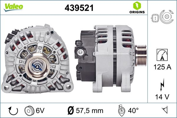 Alternator (14V, 125A) potrivit CITROEN BERLINGO, BERLINGO MULTISPACE, BERLINGO/MINIVAN, C2, C2 ENTERPRISE, C3 I, C3 II, C3 PLURIEL, C4, C4 GRAND PICASSO I, C4 I, C4 PICASSO I 1.1-2.2 06.96- [3]