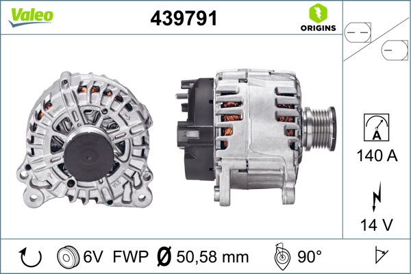 Alternator (14V, 140A) potrivit AUDI A3, Q3, TT; SEAT ALHAMBRA, LEON, LEON SC, LEON ST, TOLEDO IV; SKODA KAMIQ, KODIAQ, OCTAVIA III, SCALA, SUPERB III, YETI; VW AMAROK, ARTEON 1.0-2.0D 05.09- [3]