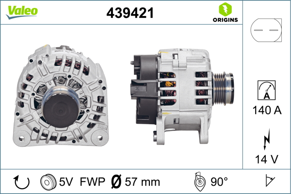 Alternator (14V, 140A) potrivit AUDI A4 B6, A6 C5; SKODA SUPERB I; VW PASSAT B5, PASSAT B5.5 1.9D/2.0D 02.00-03.08 [3]