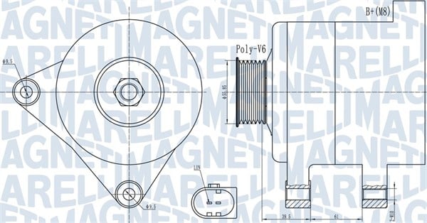 Alternator (14V, 140A) potrivit MERCEDES SPRINTER 3-T (B906); AUDI A1, A3, Q3, TT; SEAT ALHAMBRA, ALTEA, ALTEA XL, IBIZA IV, IBIZA IV SC, LEON, TOLEDO IV; SKODA FABIA II, RAPID 1.2-2.1D 05.03-