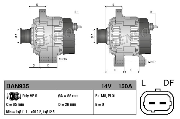 Alternator (14V, 150A) ALFA ROMEO 159, BRERA, SPIDER 3.2 intre 2005-2011 [3]