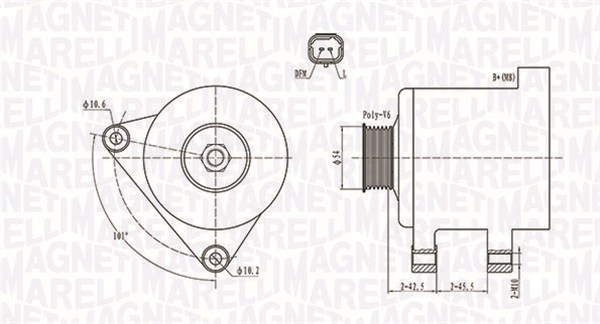 Alternator (14V, 150A) CITROEN BERLINGO, C1, C2, C3 I, C3 II, C3 PLURIEL, C4, C4 I, C5 I, C5 II, C8, JUMPER, XSARA, XSARA PICASSO; FIAT ULYSSE; LANCIA PHEDRA; PEUGEOT 1007, 107, 206 1.4-2.8D dupa 1999