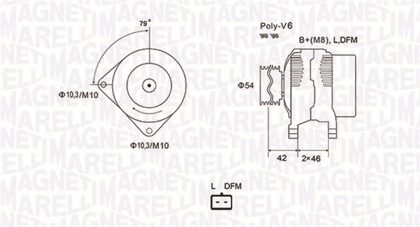 Alternator (14V, 150A) CITROEN BERLINGO, C1, C2; PEUGEOT 206, PARTNER 1.4D 2.0D dupa 1999