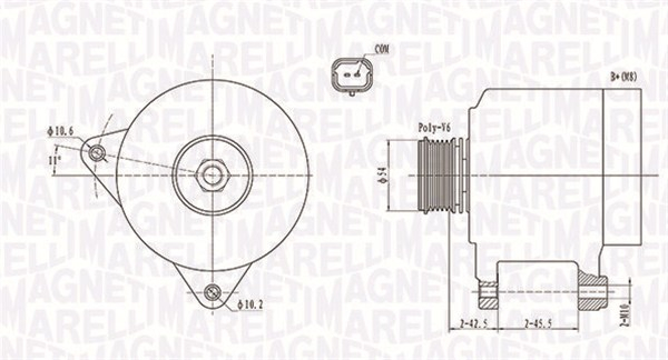 Alternator (14V, 150A) CITROEN C4 GRAND PICASSO I, C4 I, C4 PICASSO I, C5 II, C5 III, C8, JUMPY; PEUGEOT 307, 308 I, 407, 807, EXPERT, EXPERT TEPEE 1.8-2.2 dupa 2004