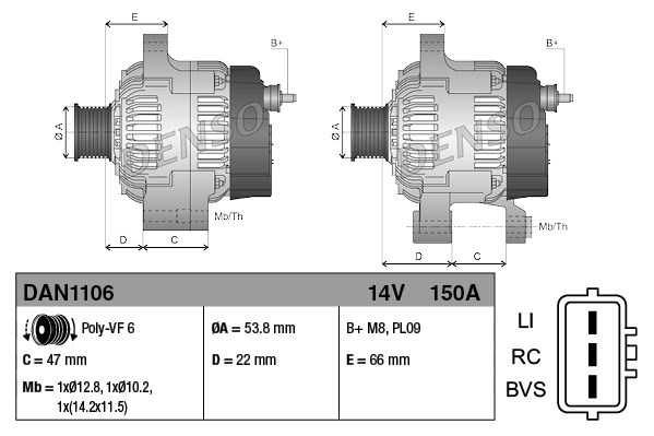 Alternator potrivit LAND ROVER DISCOVERY IV 2.7D dupa 2009 - (14V, 150A) [3]