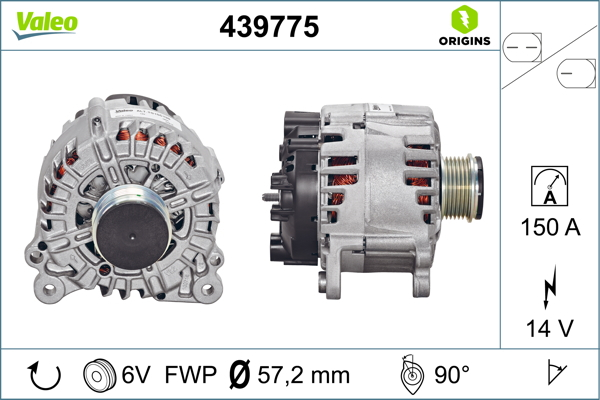 Alternator (14V, 150A) potrivit AUDI A4 ALLROAD B8, A4 B8, A5, Q5 2.7D 3.0D 06.07-05.17