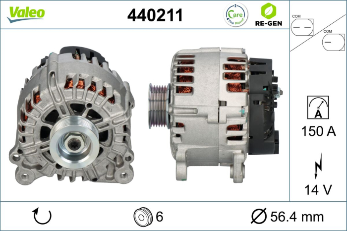 Alternator (14V, 150A) potrivit AUDI A4 ALLROAD B8, A4 B8, A5, Q5 2.7D 3.0D 3.2 06.07-05.17