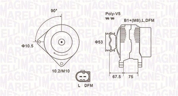 Alternator (14V, 150A) potrivit BMW 3 (E46) 2.0D 3.0D 02.98-05.05