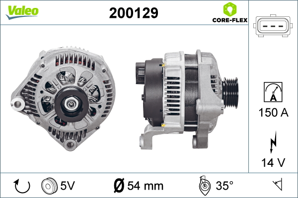 Alternator potrivit BMW 3 (E46), 5 (E39), 7 (E38), X5 (E53); LAND ROVER RANGE ROVER III; OPEL OMEGA B 2.0D/2.5D/3.0D 1996-2012 (14V, 150A) [3]