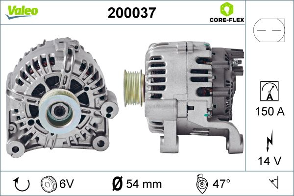 Alternator (14V, 150A) potrivit BMW 3 (E46), 5 (E39), X3 (E83) 2.0D 2.5D 3.0D 01.96-12.07