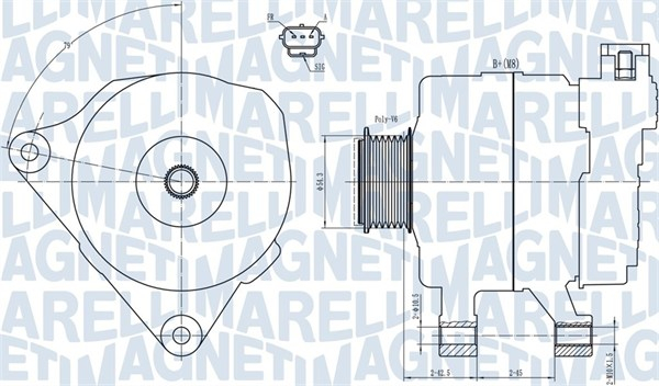 Alternator (14V, 150A) potrivit FORD FIESTA V, FUSION; MAZDA 2 1.4D 11.01-12.12