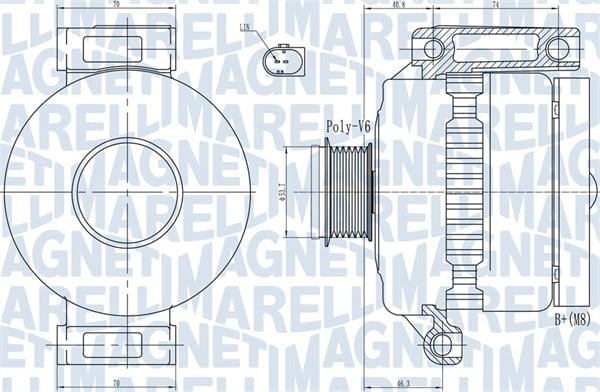 Alternator (14V, 150A) potrivit FORD GALAXY II, MONDEO IV, S-MAX 2.0 2.0ALK 2.0LPG 05.06-06.15