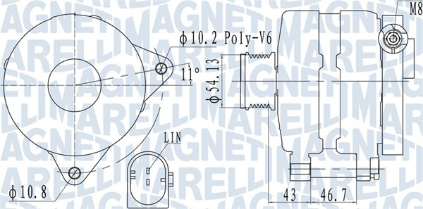 Alternator (14V, 150A) potrivit FORD GALAXY II, MONDEO IV, S-MAX; LAND ROVER FREELANDER 2 2.0D 2.2D 10.06-06.15