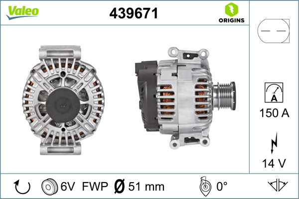 Alternator (14V, 150A) potrivit MERCEDES C (C204), C T-MODEL (S204), C (W204), E (A207), E (C207), E T-MODEL (S212), E (W212) 2.2D 08.08-
