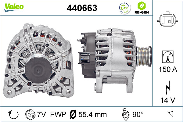 Alternator (14V, 150A) potrivit NISSAN PULSAR, QASHQAI II, X-TRAIL III; RENAULT ESPACE V, GRAND SCENIC IV, KADJAR, KOLEOS II, MEGANE IV, SCENIC IV, TALISMAN, TRAFIC III 1.2-2.0D 11.13-
