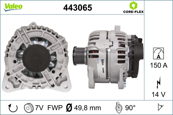 Alternator (14V, 150A) potrivit OPEL MOVANO A, VIVARO A; RENAULT ESPACE IV, LAGUNA II, MASTER II, TRAFIC II 1.9D 2.2D 2.5D 09.00-