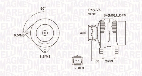 Alternator (14V, 150A) potrivit RENAULT CLIO II, GRAND SCENIC II, GRAND SCENIC III, MEGANE II, SCENIC II 1.4-1.9D 09.02-