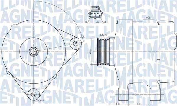 Alternator (14V, 150A) potrivit VOLVO C30, C70 II, S40 II, V50; FORD C-MAX, FIESTA V, FOCUS C-MAX, FOCUS II, FUSION, KUGA I; MAZDA 3 1.6-2.0D 10.03-05.13