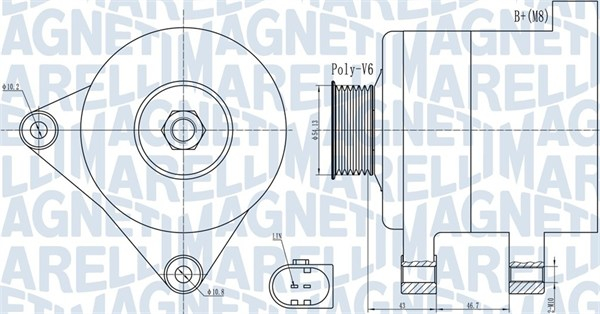 Alternator (14V, 150A) potrivit VOLVO V70 III; FORD MONDEO IV 2.0D 03.07-12.15