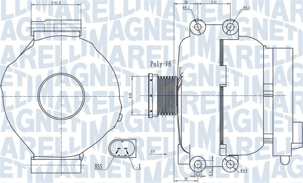 Alternator (14V, 155A) potrivit BMW 1 (E87), 3 (E90), 3 (E91), 5 (E60), 5 (E61), 6 (E63), 6 (E64), Z4 (E85) 2.5 3.0 09.04-12.11