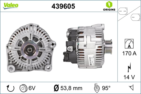 Alternator (14V, 170A) potrivit BMW X5 (E70), X6 (E71, E72) 3.0D 12.06-07.14