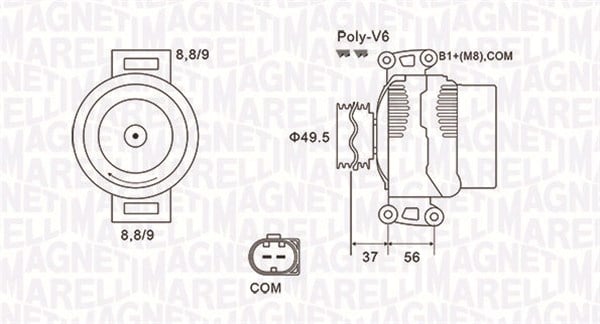 Alternator (14V, 180A) MERCEDES SPRINTER 3,5-T (906), SPRINTER 3-T (906), SPRINTER 4,6-T (906), SPRINTER 5-T (906), VIANO (W639), VITO MIXTO (W639), VITO (W639) 2.0D 2.1D 2.2D dupa 2003