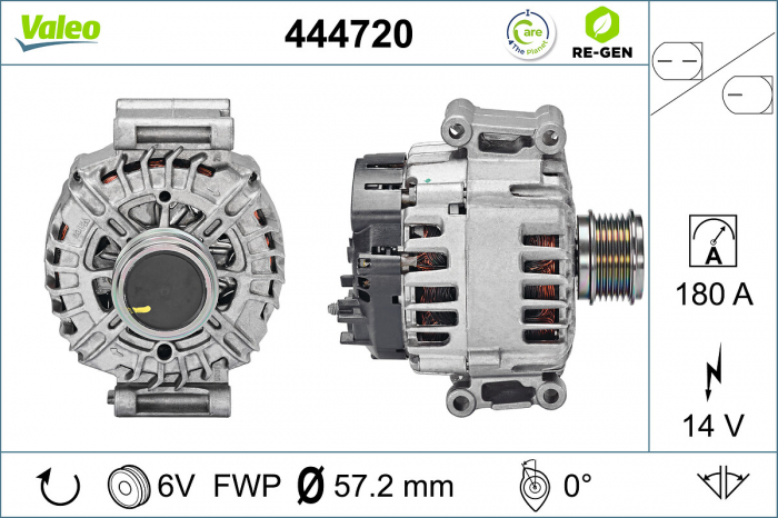 Alternator (14V, 180A) potrivit AUDI A3; CUPRA ATECA; SEAT ALHAMBRA, ATECA, LEON SC, LEON ST, TARRACO; SKODA KAROQ, KODIAQ, OCTAVIA III, SUPERB III; VW ARTEON, ARTEON SHOOTING BRAKE 1.4-2.0D 11.12-