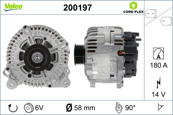Alternator (14V, 180A) potrivit AUDI A6 ALLROAD C6, A6 C6, A8 D3, Q7; VW TOUAREG 2.7D-4.2D 08.03-08.15 [3]