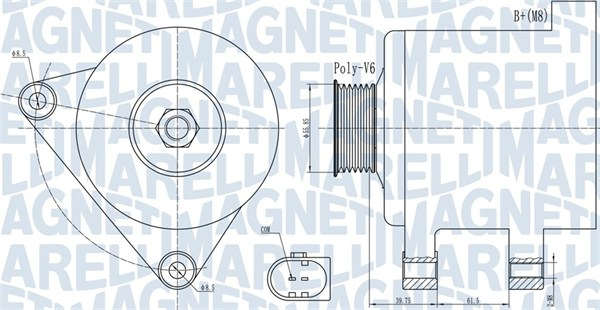 Alternator (14V, 180A) potrivit AUDI A6 C6; SEAT ALHAMBRA; VW CC B7, SHARAN 2.0D 2.7D 07.04-