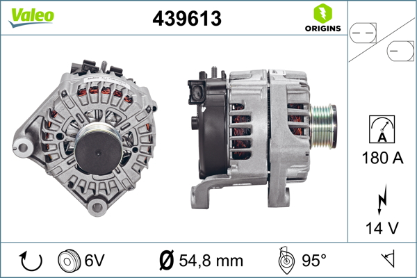 Alternator (14V, 180A) potrivit BMW 1 (E81), 1 (E82), 1 (E87), 1 (E88), 3 (E90), 3 (E91), 3 (E92), 3 (E93), 5 (E60), 5 (E61), X1 (E84), X3 (E83) 2.0D 3.0 06.04-06.15