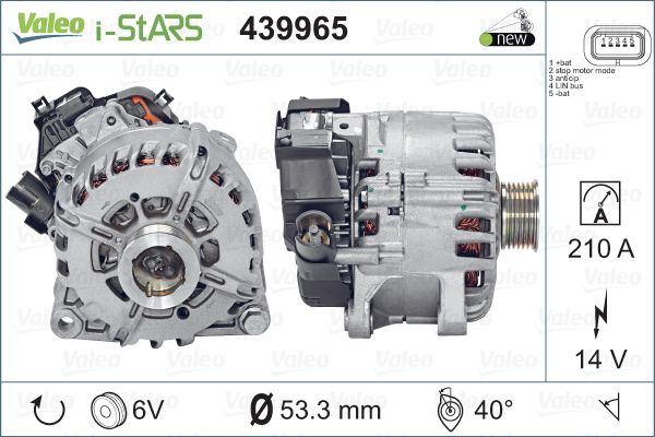 Alternator (14V, 180A) potrivit CITROEN BERLINGO MULTISPACE, BERLINGO MINIVAN, C4 CACTUS, C4 GRAND PICASSO II, C4 PICASSO II, C4 SPACETOURER, DS5, GRAND C4 SPACETOURER 1.5D 1.6D 04.08-