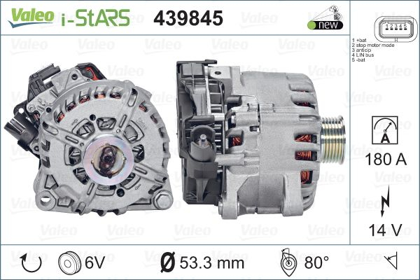 Alternator potrivit DS DS 3; CITROEN BERLINGO, BERLINGO MULTISPACE, BERLINGO/MINIVAN, C3 II, C3 PICASSO, C4 AIRCROSS, C4 CACTUS, C4 GRAND PICASSO I 1.4D/1.6D dupa 2008 - (14V, 180A) [3]