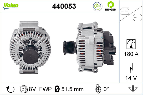 Alternator (14V, 180A) potrivit MERCEDES G (W463), GL (X164), M (W164), M (W166), R (W251, V251) 3.0D 4.0D 07.05-