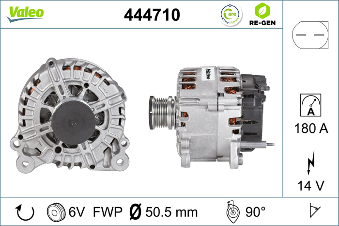 Alternator (14V, 180A, reconditionat) potrivit SKODA SUPERB II, YETI; VW CALIFORNIA T5 CAMPER, CALIFORNIA T6 CAMPER, CC B7, CRAFTER 30-35, CRAFTER 30-50, GOLF PLUS V 1.6D-3.6 01.05-12.19