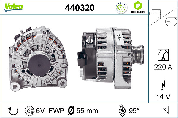 Alternator (14V, 220A) potrivit BMW 5 (F10), 5 (F11), 5 GRAN TURISMO (F07), X3 (F25) 2.0D 3.0D 06.10-08.17