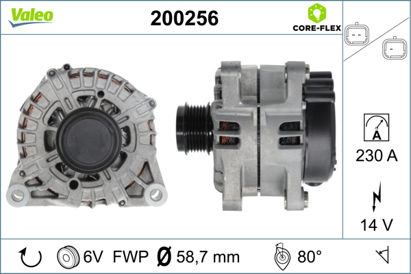 Alternator potrivit CITROEN C4 GRAND PICASSO I, C4 PICASSO I, C5 III, C6; PEUGEOT 407 2.0D/3.0D dupa 2009 - (14V, 230A) [3]