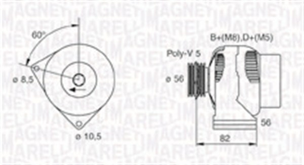 Alternator (14V, 70A) potrivit CITROEN BERLINGO, BERLINGO MINIVAN, SAXO, XSARA, XSARA HATCHBACK; FIAT DUCATO; PEUGEOT 106 II, 306, PARTNER, PARTNER MINIVAN 1.1-1.9D 04.93-12.15