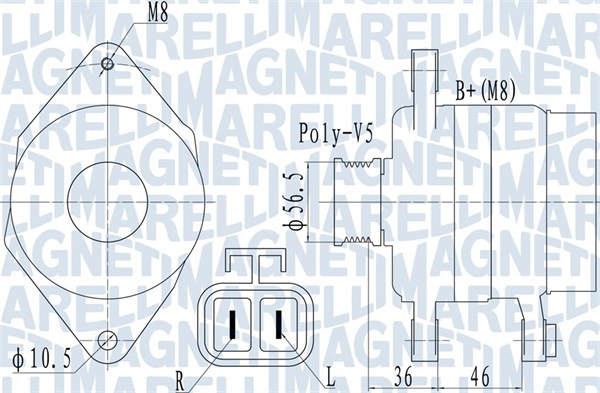 Alternator (14V, 70A) potrivit HYUNDAI I10 I, I20 I, IX20 1.2 1.4 09.08-07.19