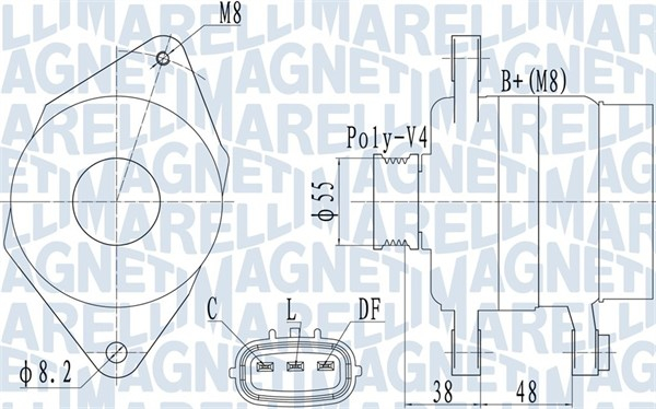 Alternator (14V, 70A) potrivit HYUNDAI I10 I; KIA PICANTO I 1.0 1.1 1.1LPG 04.04-12.13