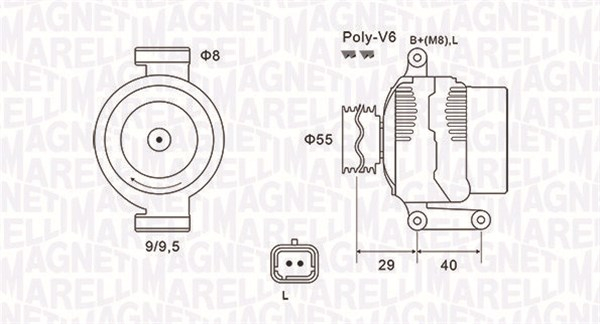 Alternator (14V, 75A) potrivit DACIA LOGAN, LOGAN EXPRESS, LOGAN MCV, SANDERO; NISSAN KUBISTAR; RENAULT CLIO II, CLIO III, ESPACE III, KANGOO, KANGOO EXPRESS, LAGUNA I, LOGAN I 1.4-2.0 01.96-