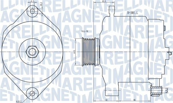 Alternator (14V, 75A) potrivit OPEL ARENA, MOVANO A; RENAULT MASTER II 2.5D 2.8D 01.97-12.01