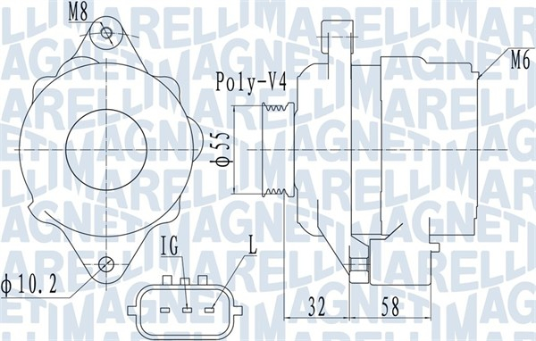 Alternator (14V, 75A) potrivit SUZUKI SWIFT III, WAGON R, WAGON R+ 1.0 1.3 1.5 07.03-