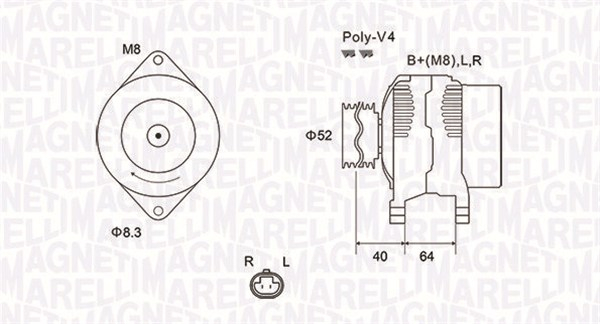 Alternator (14V, 80A) CHEVROLET AVEO KALOS; DAEWOO KALOS 1.2 dupa 2003