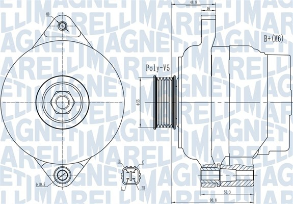 Alternator (14V, 80A) potrivit SUZUKI SWIFT III, SX4 1.3 1.6 01.06-