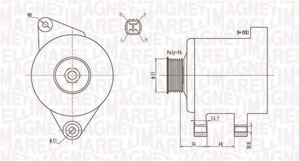 Alternator (14V, 90A) CITROEN C4 GRAND PICASSO I, C4 I, C4 PICASSO I, C5 II, C5 III, C8, JUMPY; PEUGEOT 307, 308 I, 407, 807, EXPERT, EXPERT TEPEE; TOYOTA AVENSIS, COROLLA 1.4-2.2 dupa 2003