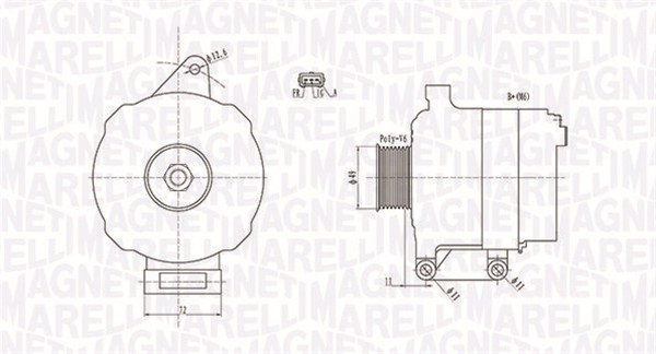 Alternator (14V, 90A) FORD FIESTA V, FUSION; MAZDA 2 1.25 1.4 1.6 intre 2001-2012