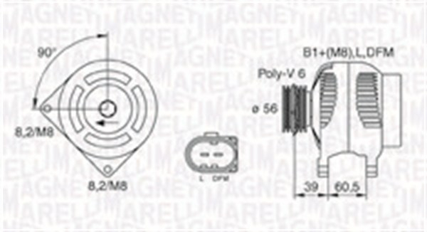 Alternator (14V, 90A) potrivit AUDI A3, ALLROAD C5; FORD GALAXY I; SEAT ALHAMBRA, CORDOBA, CORDOBA VARIO, IBIZA II, IBIZA III, IBIZA IV, IBIZA IV SC, INCA, LEON, TOLEDO II 1.4D-3.2 03.95-