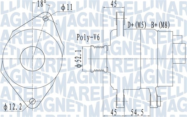 Alternator (14V, 90A) potrivit FIAT BRAVO II, IDEA, STILO; LANCIA MUSA 1.9D 02.02-