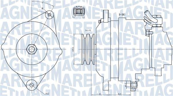 Alternator (14V, 90A) potrivit HYUNDAI GALLOPER II 2.5D 08.98-12.03